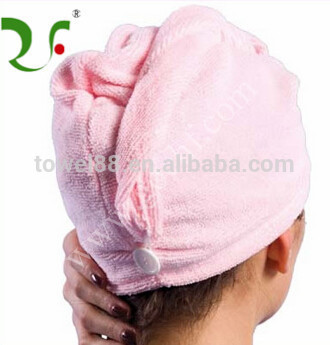 Wholesale quality absorbent 100% cotton bath cap