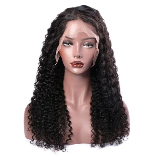 100% Virgin Cuticle Aligned Indian Hair Wig Modern Show Unprocessed Curly Wave Human Hair Lace Front Wigs