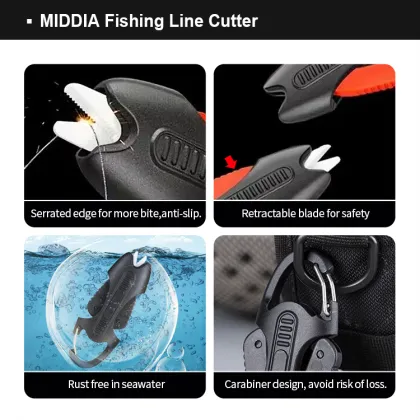 MIDDIA Fishing Line Cutters with Ceramic Blades for Clean, Smooth Cuts of Braid, Mono, and Fluoro Lines