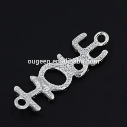 double loop hope letter adapting piece woven bracelet necklace alloy accessories with stone