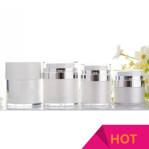 Silver acrylic cosmetic airless jar