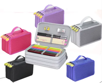 Canvas 72 Slots Zippered Pencil Case for Prismacolor and Crayola Pencils