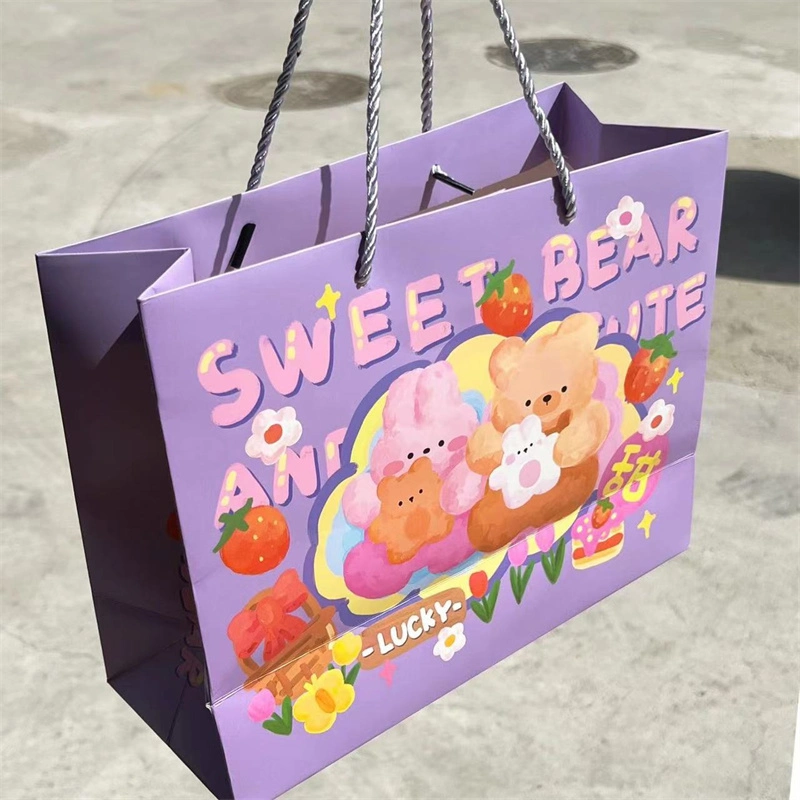 Regalo de cumpleaños Bolsa de embalaje de embalaje para todo el uso Patrón de estampado personalizado Bolsa de compras Bag China al por mayor