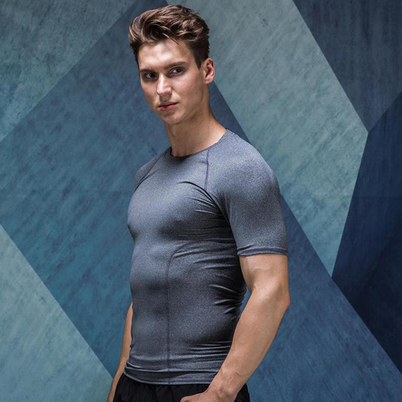 Short Sleeve Athletic Compression Tops Dry Workout Shirt