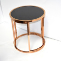 Living room retro marble round end table