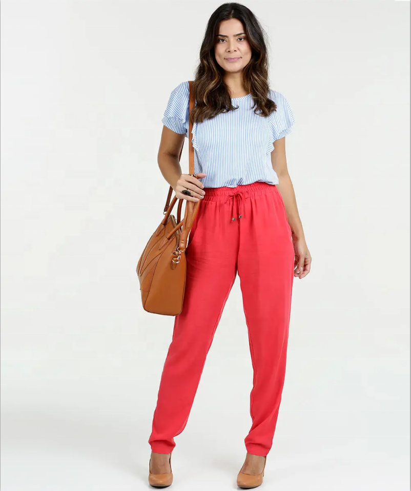 elasticated waist size pocket trousers pants