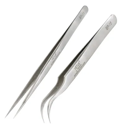 VETUS SP-11/SP-15 Anti-magnetic Fan Eyelash Tweezers for Phone Repair Tools Kit