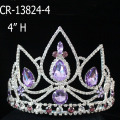 Venta al por mayor Big Violet Rhinestone Crown For Sale