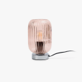 Fluted Glass Table Lamp with Ribbed Accent