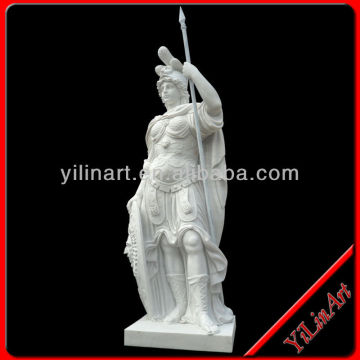 Stone Roman Soldier Of Ancient Age Statues , Marble Garden Statue (YL-R657)