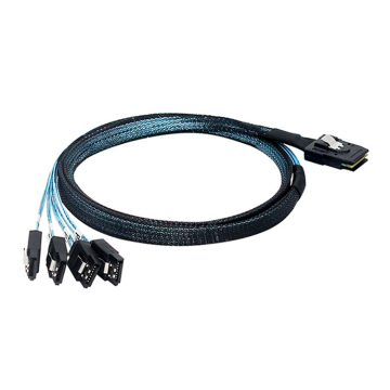 EU US Warehouse High Performance Mini SAS HD Cable SFF-8087 to 4x SATA Right Angle Connector