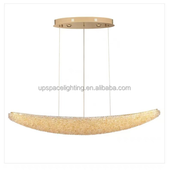 Contemporary Crystal Chandelier LED Warm White Light for High Ceiling Home Decor