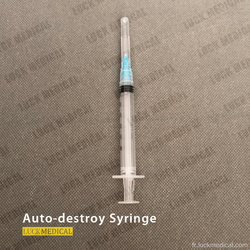 Seringue de vaccination de sécurité auto-destructrice