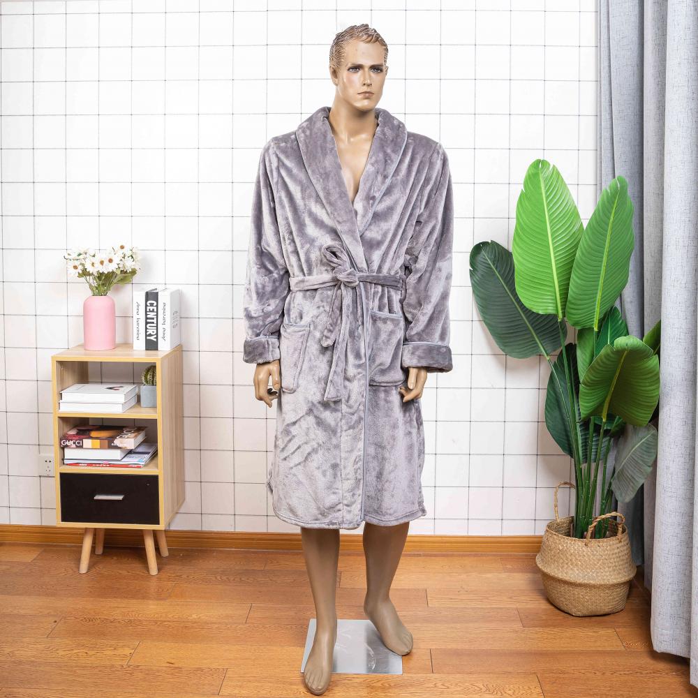 Luxury Printed Male Plus Size Fleece Plush Bathrobes