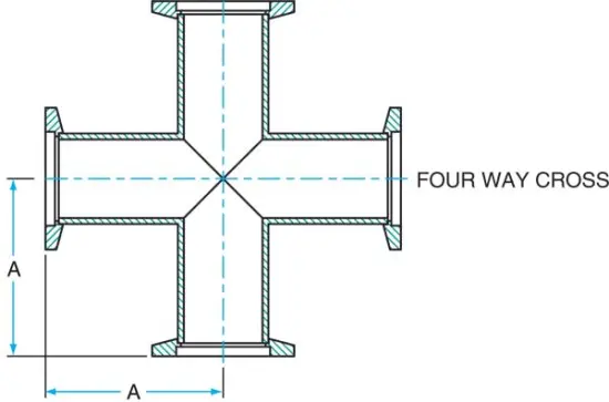 Stainless Steel KF40 Vacuum Crosses