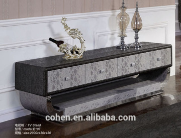 luxury high quality stainless steel frame TV stand/cabinet design E107
