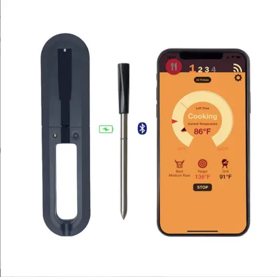 Smart Bluetooth Grill Thermometer: Waterproof Meat and Food Digital Thermometer with Mobile App