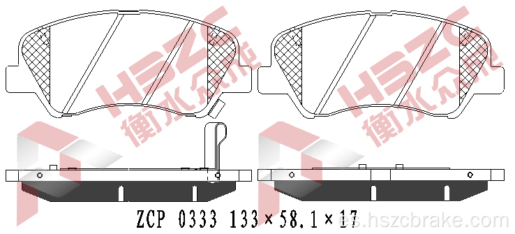 Padera de freno de cerámica FMSI D1593 para Hyundai