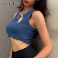 Hollow Out Skinny Women's Tank Tops Solid Sleeveless Summer Bodycon Cropped Tops Tees Clubwear Fashion 90s Shirts Cuteandpsycho
