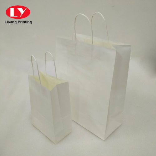 Clothing Packaging White Kraft Paper Shopping Bag Wholesale