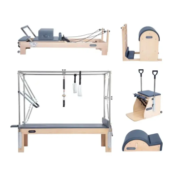 Bestseller: Tragbarer Studio Pilates Reformer mit Federn und Holzset