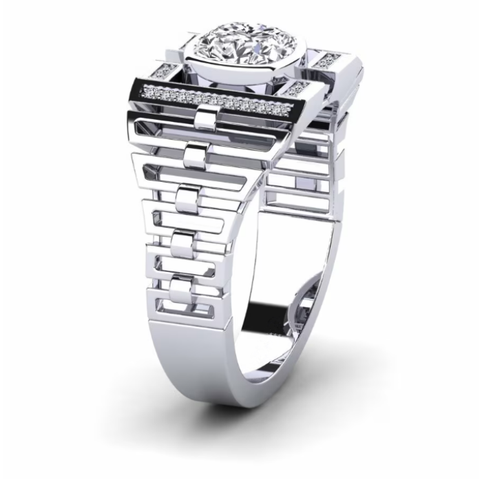 แหวนวงแหวนผู้ชายหรูหราสำหรับเจ้าบ่าว