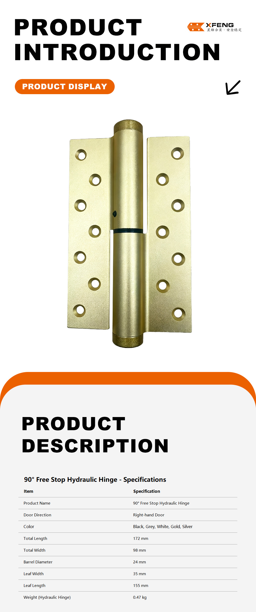 90° Non-positioning Hydraulic Hinge3