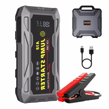 Portable Car Battery Jump Starter with Power Bank Kit: 2000A Peak Current, 18650 Battery Case for On-Board Emergency Car Starting