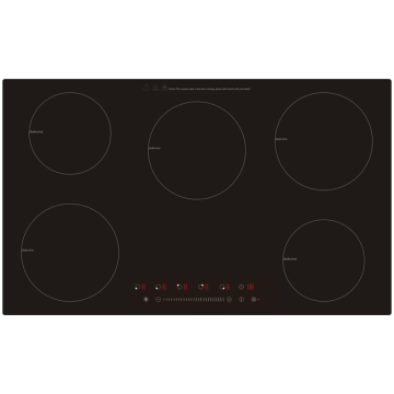 CE CB Certified 5 Burner Induction Cooktop with Glass Panel and Timer