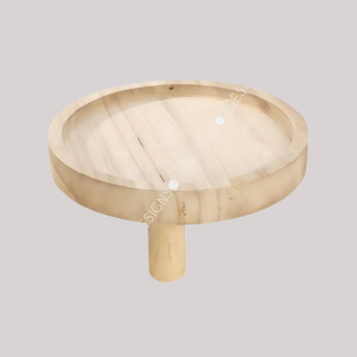 Circular Wooden Tall Tray