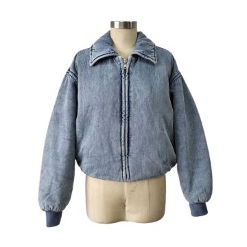 Women's denim padding jacket