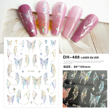 3D Laser Butterfly Nail Stickers - DIY Geometric Manicure Decorations