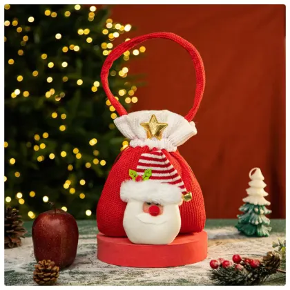 Christmas Candy Gift Bag - Santa Tote & Apple Bag