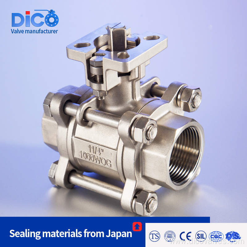 Industrial Equipment Stainless Steel 3PC Ball Valve