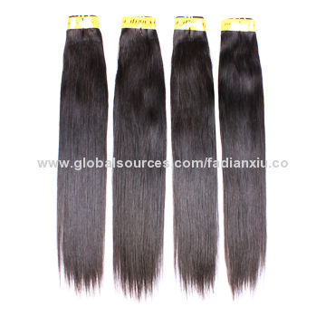 High-quality Silky Straight Wavy Remy Hair Extensions, 100% Virgin Peruvian Human Hair Weave