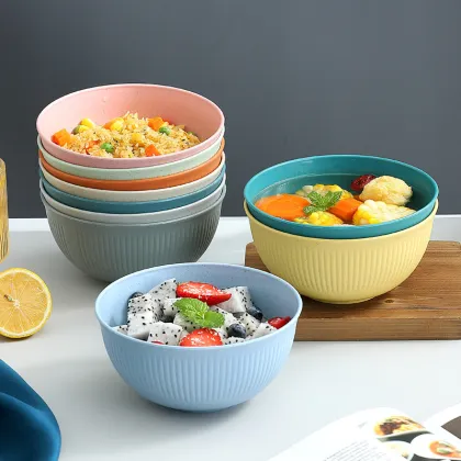 Eco-Friendly Reusable Wheat Straw Cutlery Cereal Bowl Set