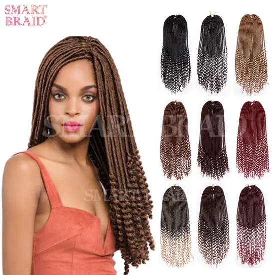Soft Goddess Locs Synthetic Braiding Hair Crochet Dreadlocks Hair Extensions Ombre Curly Fauxlocs Crochet Braids Goddess Faux Lo