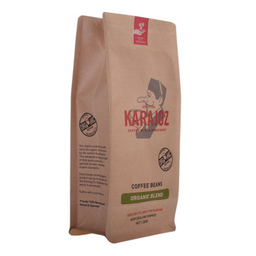 250G Brown Kraft Food Paper Flat Bottom Material BioDergradable z kawą/herbatą Niestandardowy wydruk