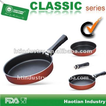 Aluminum Non-stick Round Camping Grill Pan with Folding Handle