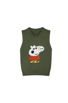 Boy's Knitted Peggy Jacquard Crew Neck Vest