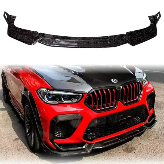 Dry Carbon Fiber CFA Front Splitter for F96 X6M - Pre-Preg Material, Perfect Fitment Guaranteed, Double Refund if Not Perfect