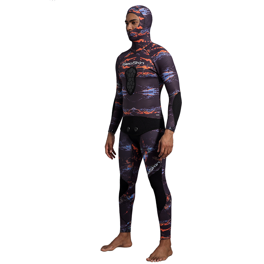 Seaskin قطعتين Fullsuit Freediving الدعاوى الرطب الرجال