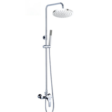 Chrome Round Showerhead and Brass 2-Way Shower Mixer Set