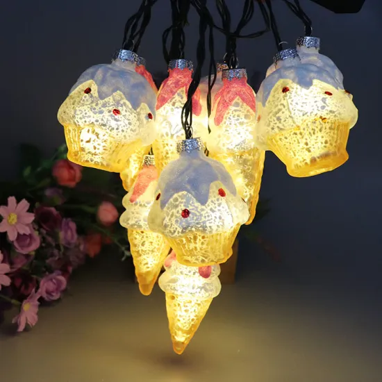 2020 new year ice cream shape battery illuminated christmas tree fairy xmas lights string glass