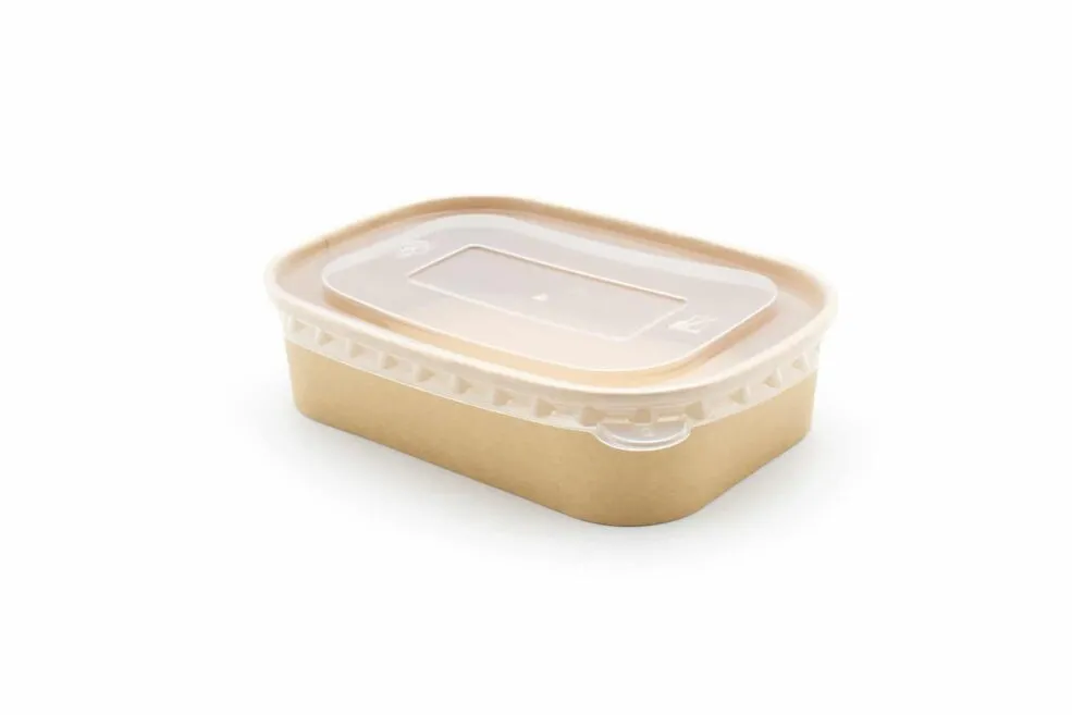 직사각형 디자인의 지속 가능한 종이 식품 트레이