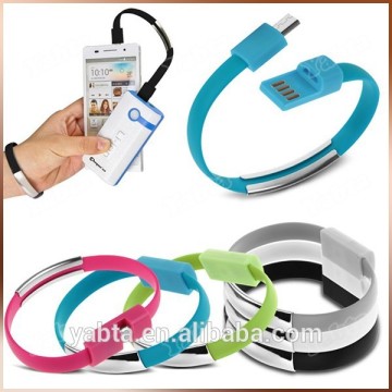 New arrival OEM Customised Logo Branded Bracelet Micro Flat USB Cable Micro USB Cable