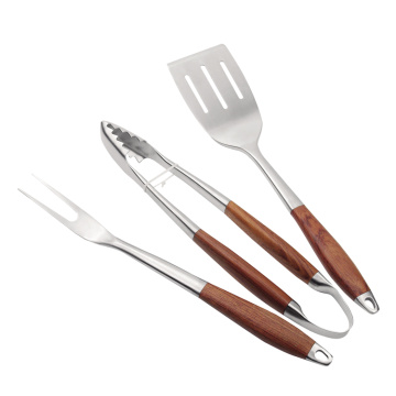 3pcs bbq grill tools set rose wood