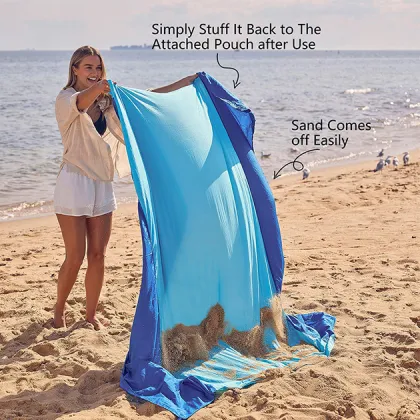 Sand-Proof Waterproof Large Size Parachute Nylon Ripstop Beach Mat Blanket