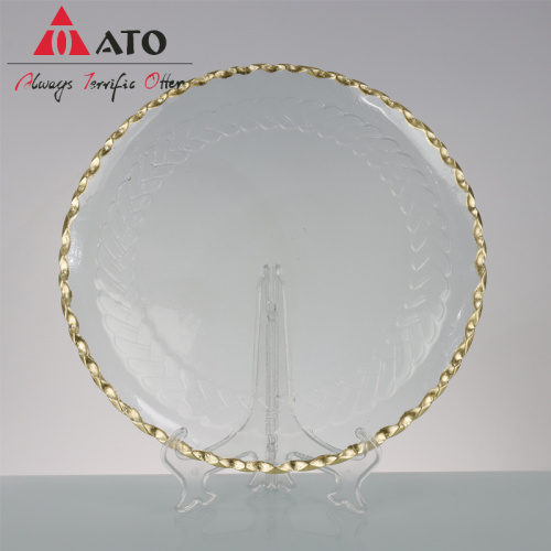 Electroplate wholesale dinner glass plates for wedding