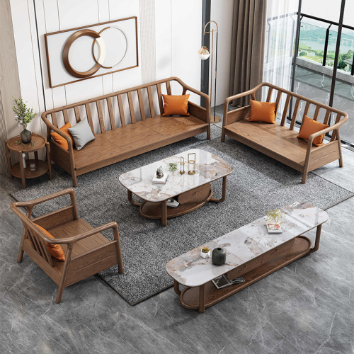 Sofa Ruang Tamu Ash Wood Amerika Utara